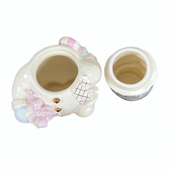 Lenox The Snowman 12" Porcelain Cookie Jar With Lid 24K Trim Family Fun Vtg 2000 - Picture 5 of 16